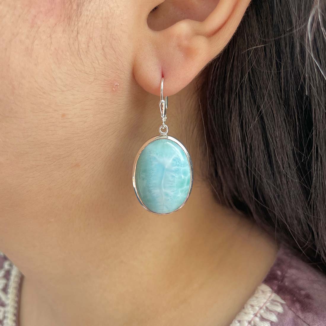 Larimar Earring-(LAR-E-210.)