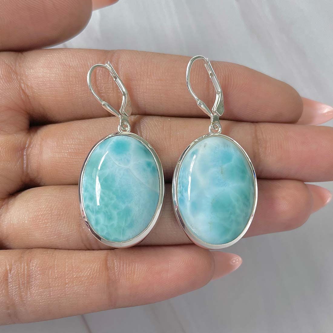 Larimar Earring-(LAR-E-211.)