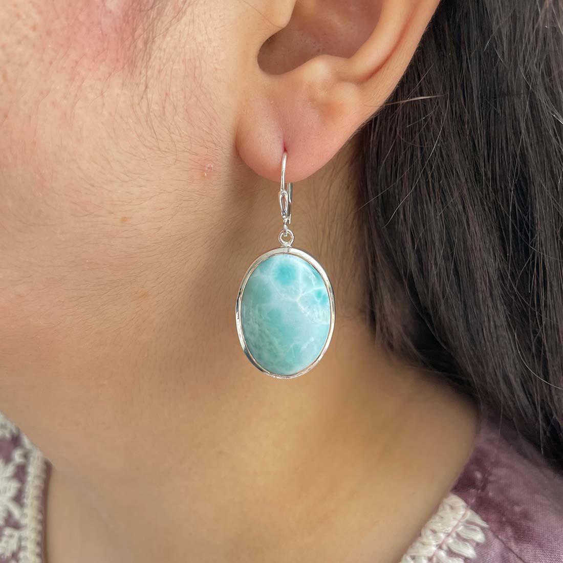 Larimar Earring-(LAR-E-211.)