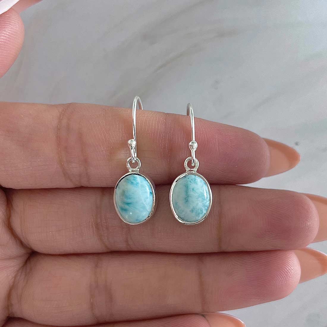 Larimar Earring-(LAR-E-2116.)
