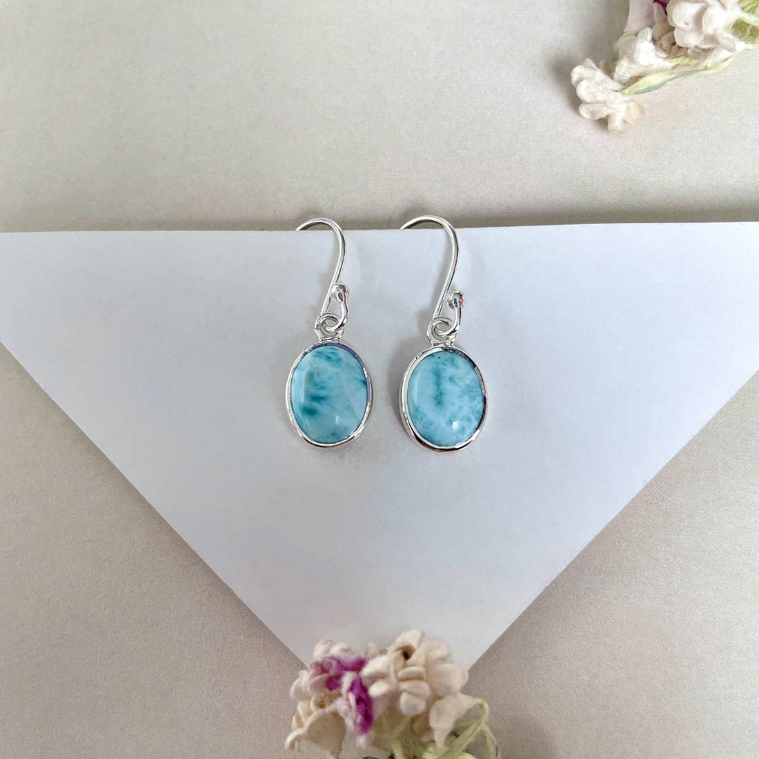 Larimar Earring-(LAR-E-2116.)