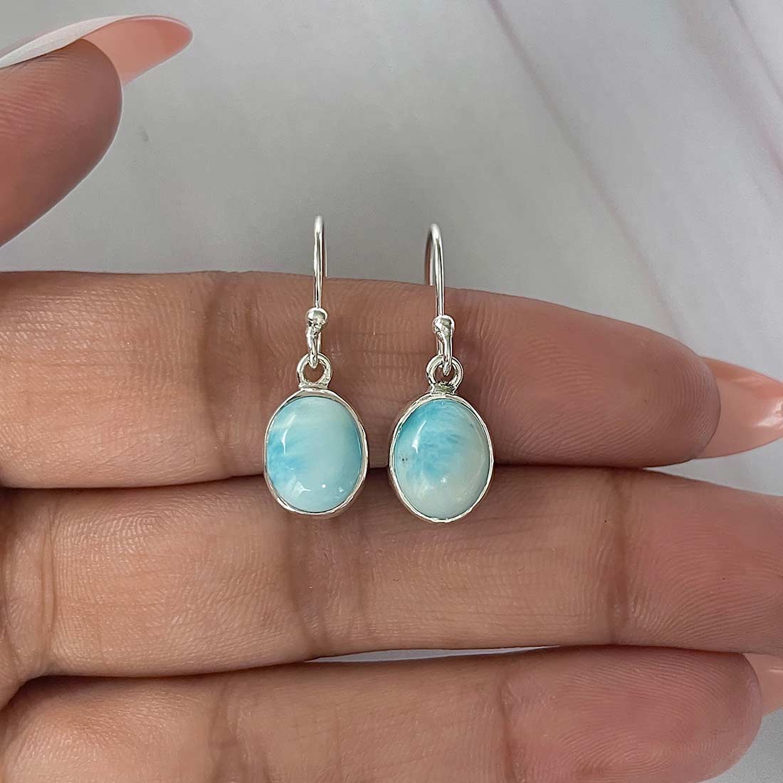 Larimar Earring-(LAR-E-2118.)