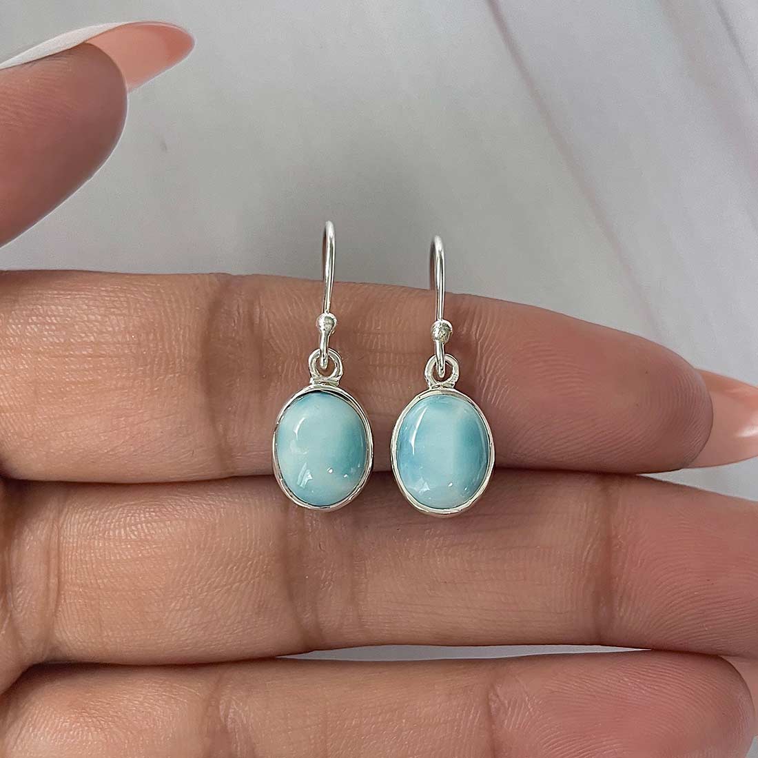 Larimar Earring-(LAR-E-2119.)