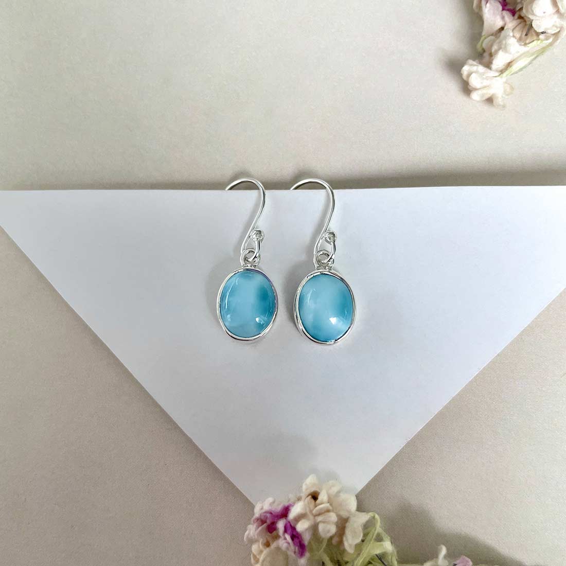 Larimar Earring-(LAR-E-2119.)