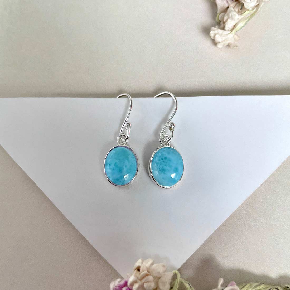 Larimar Earring-(LAR-E-2126.)