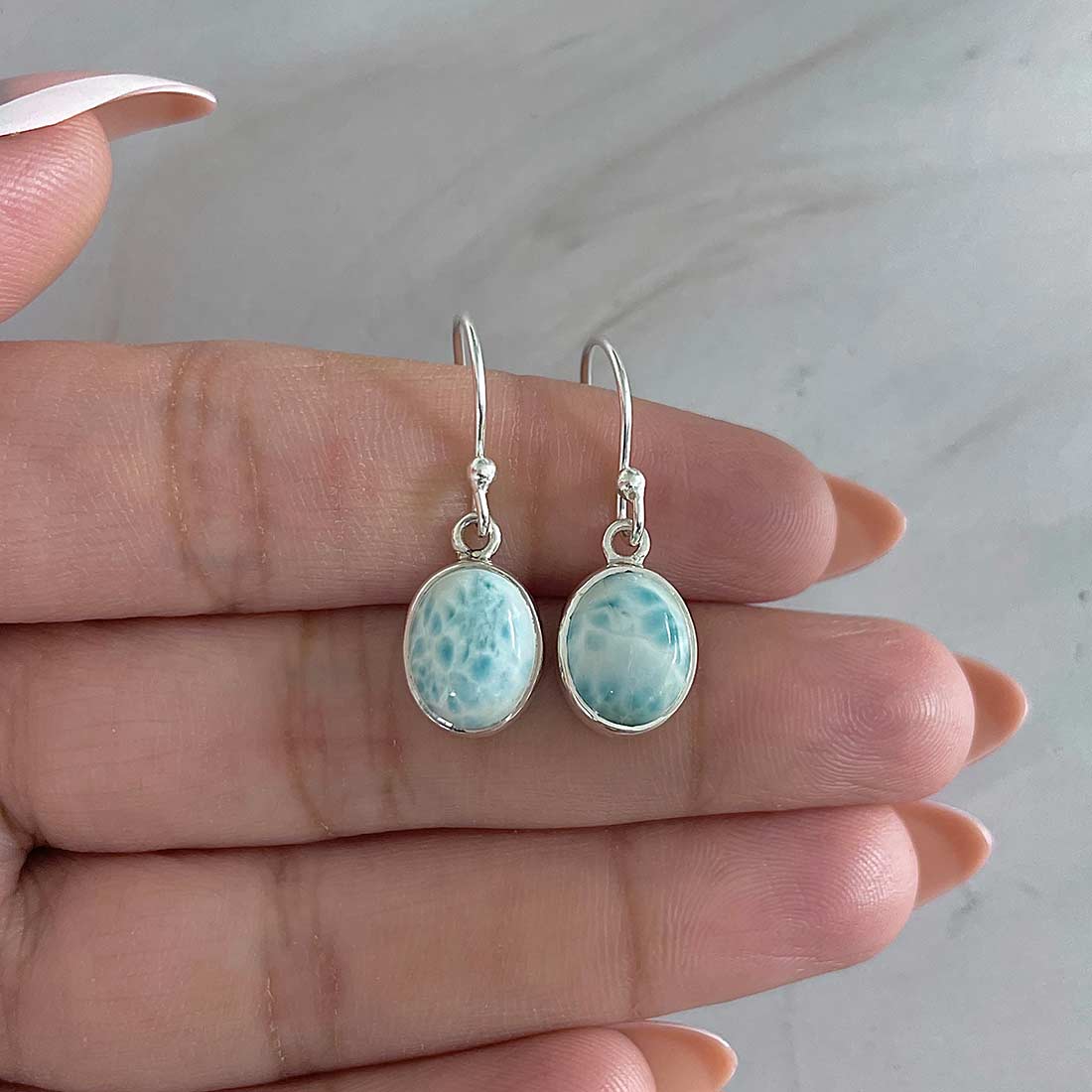 Larimar Earring-(LAR-E-2128.)