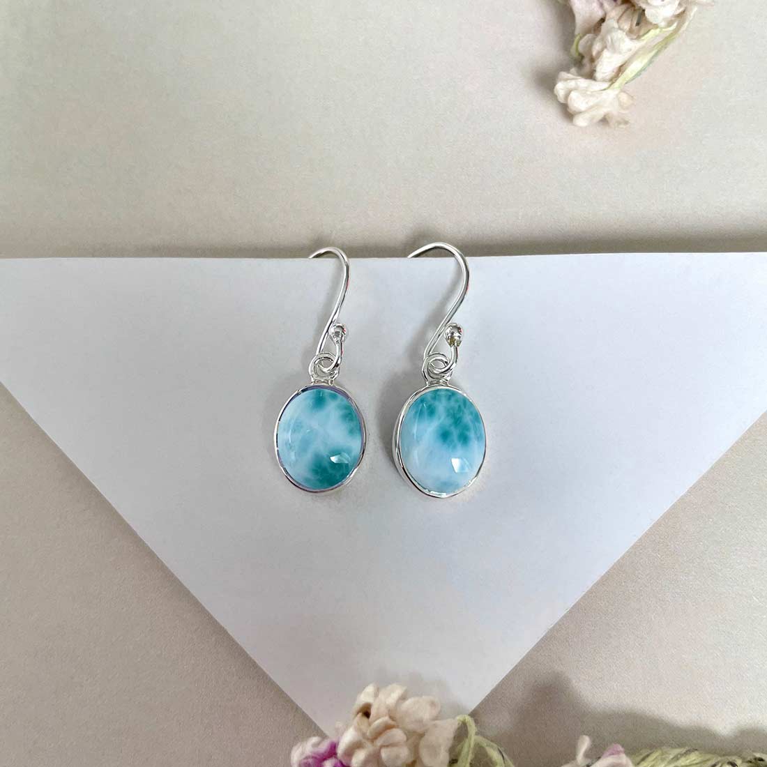 Larimar Earring-(LAR-E-2129.)