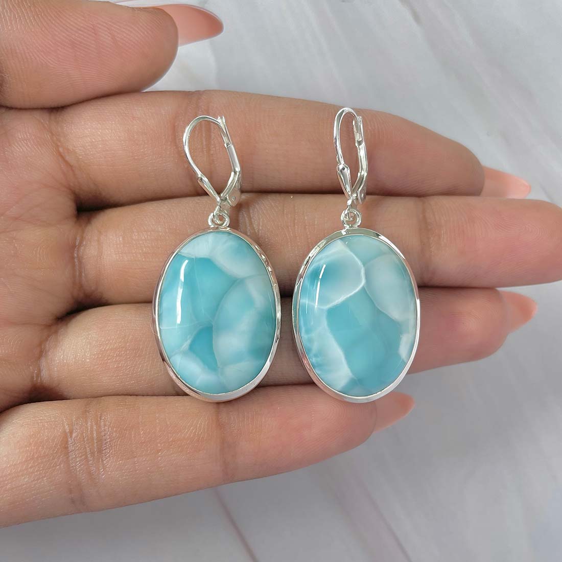 Larimar Earring-(LAR-E-213.)