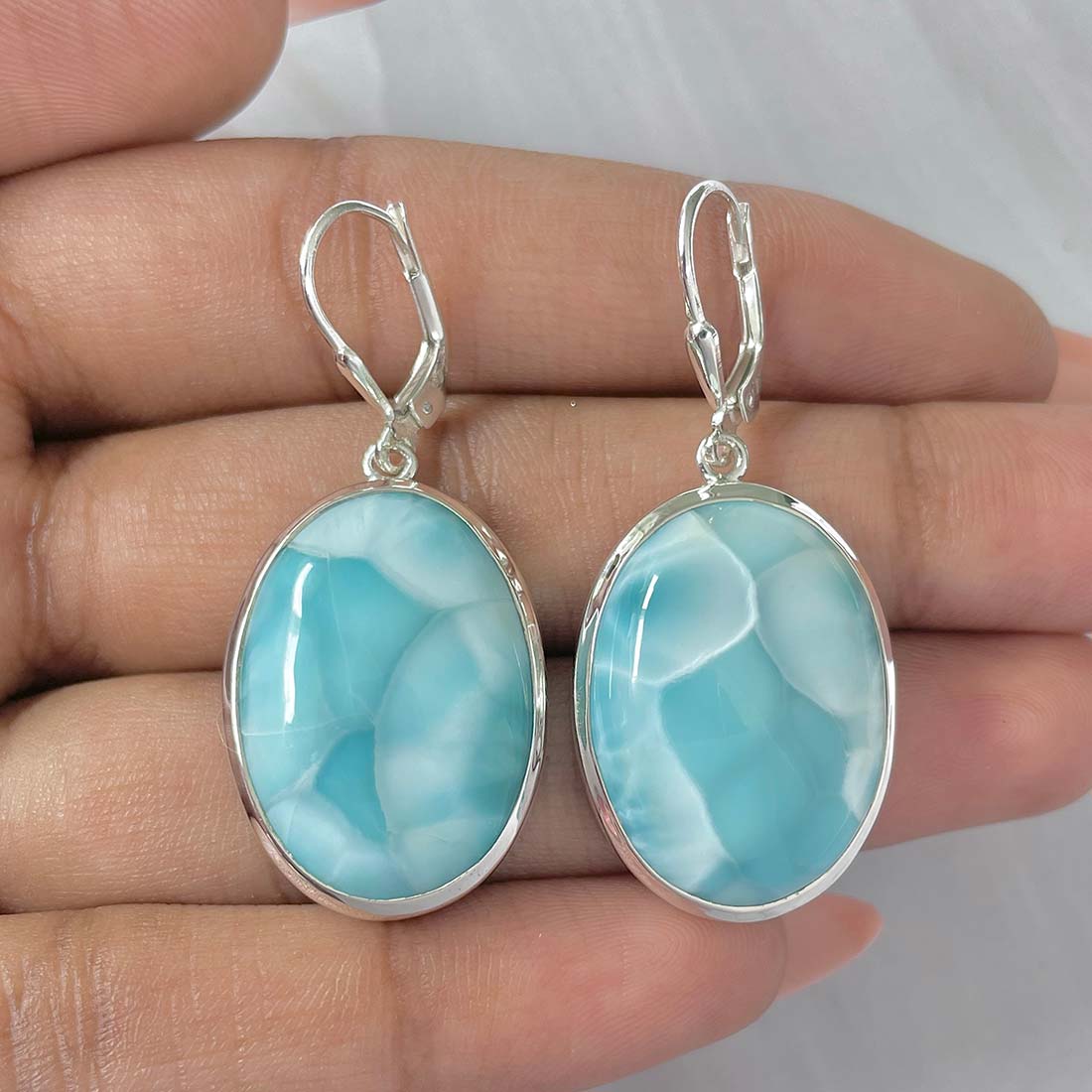 Larimar Earring-(LAR-E-213.)
