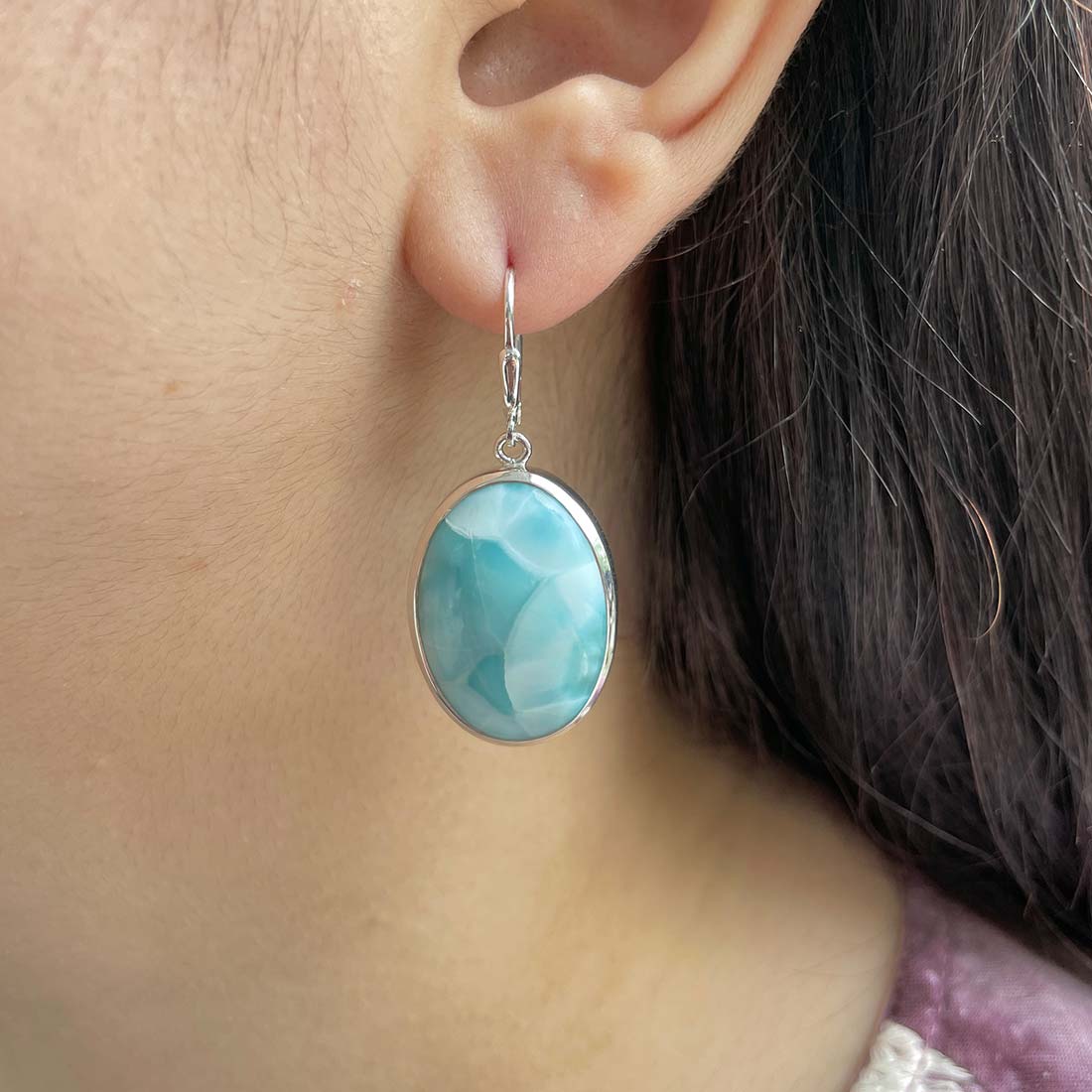 Larimar Earring-(LAR-E-213.)