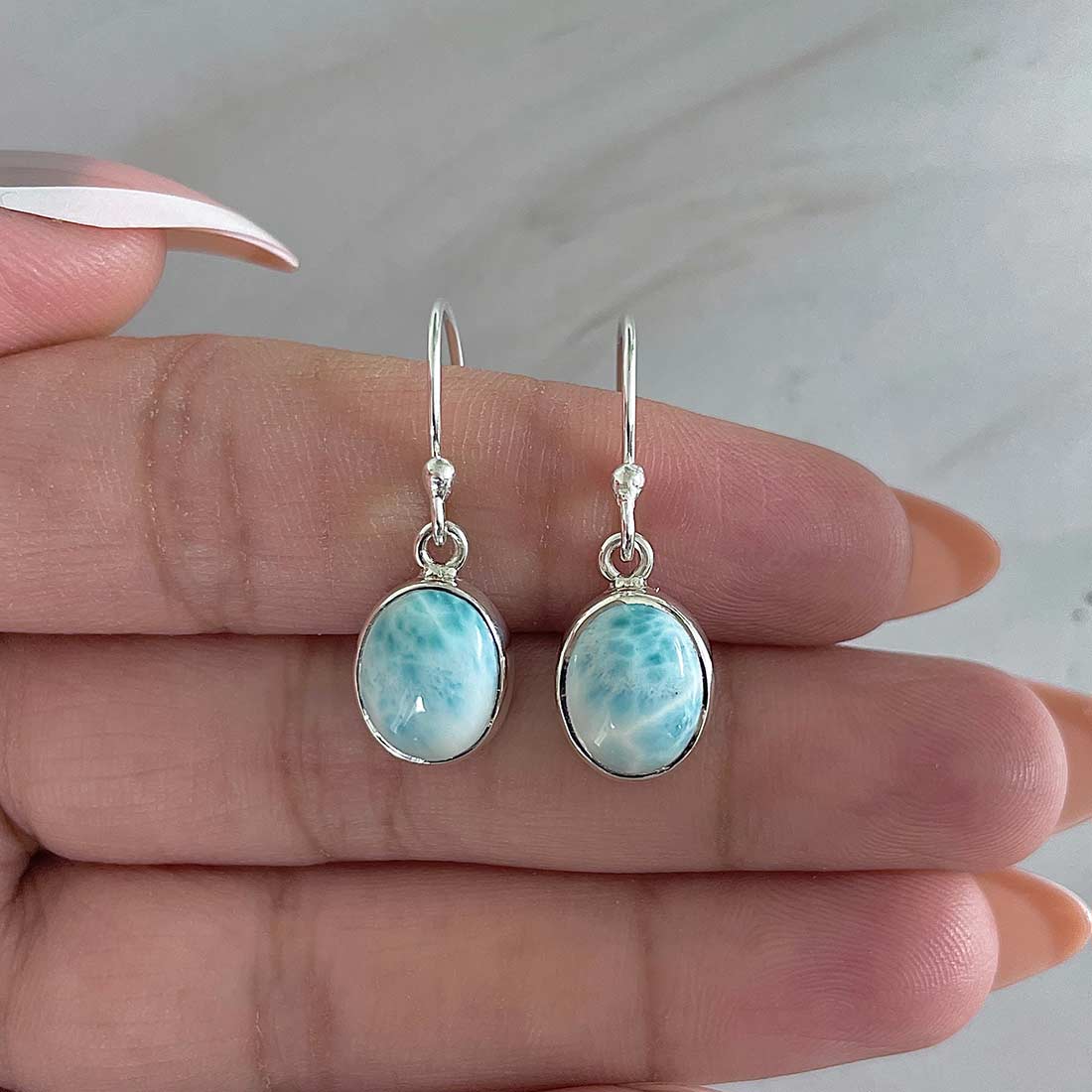 Larimar Earring-(LAR-E-2130.)