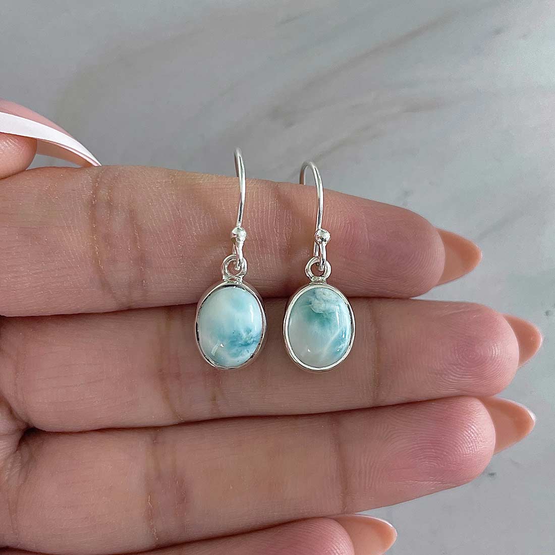 Larimar Earring-(LAR-E-2133.)