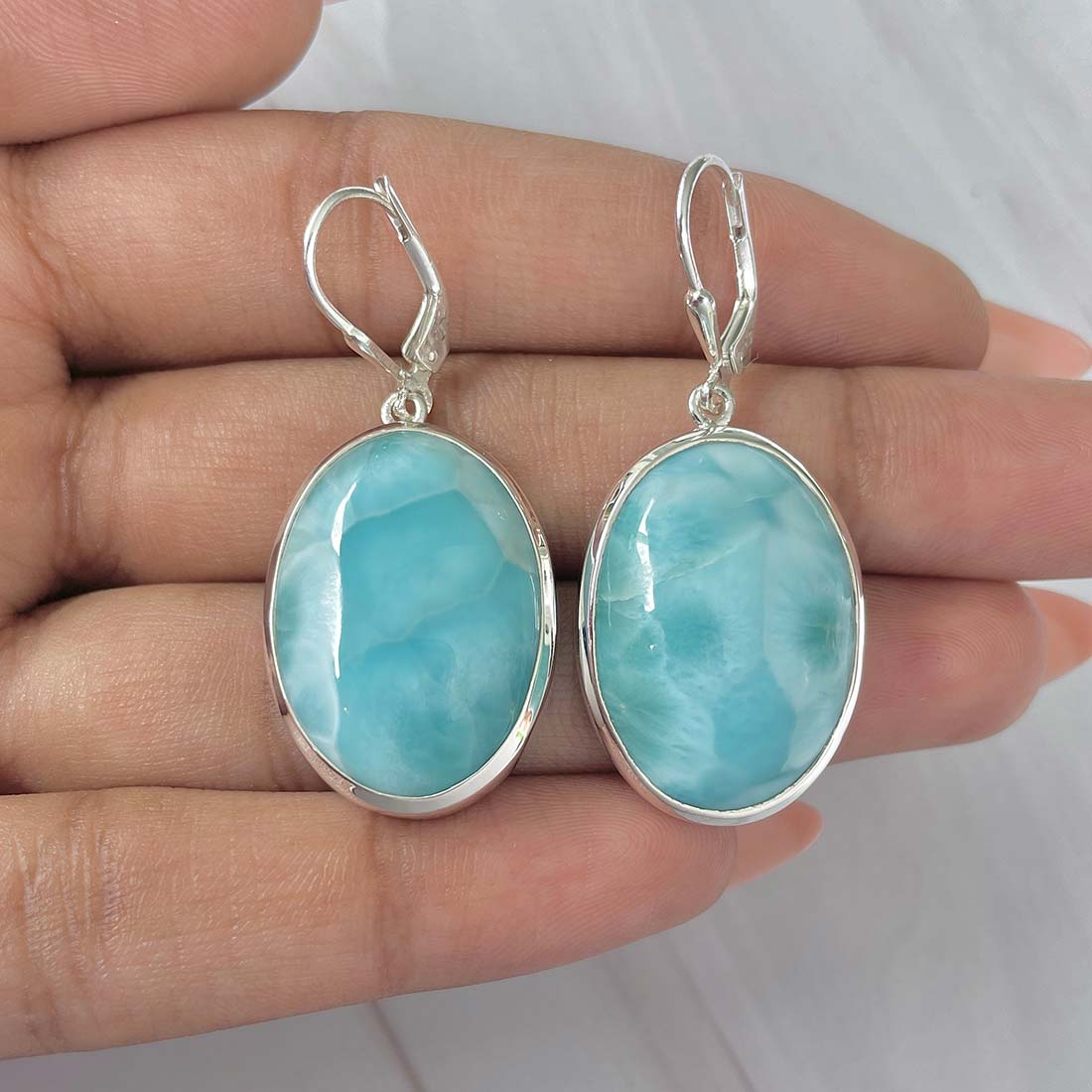 Larimar Earring-(LAR-E-214.)