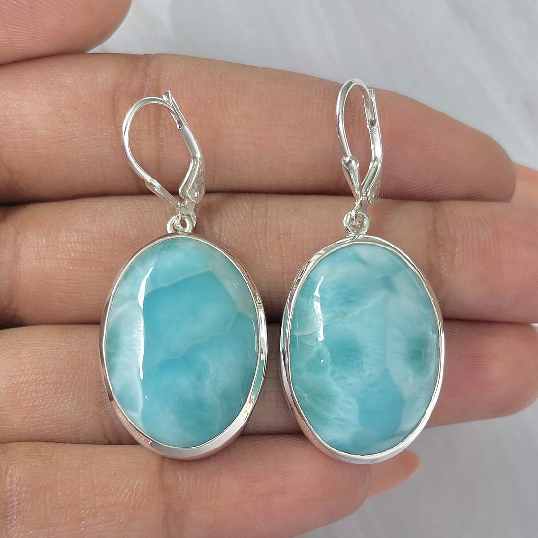 Larimar Earring-(LAR-E-214.)