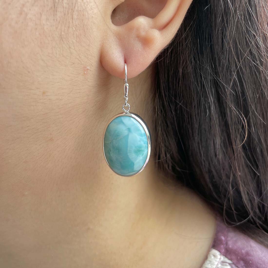Larimar Earring-(LAR-E-214.)