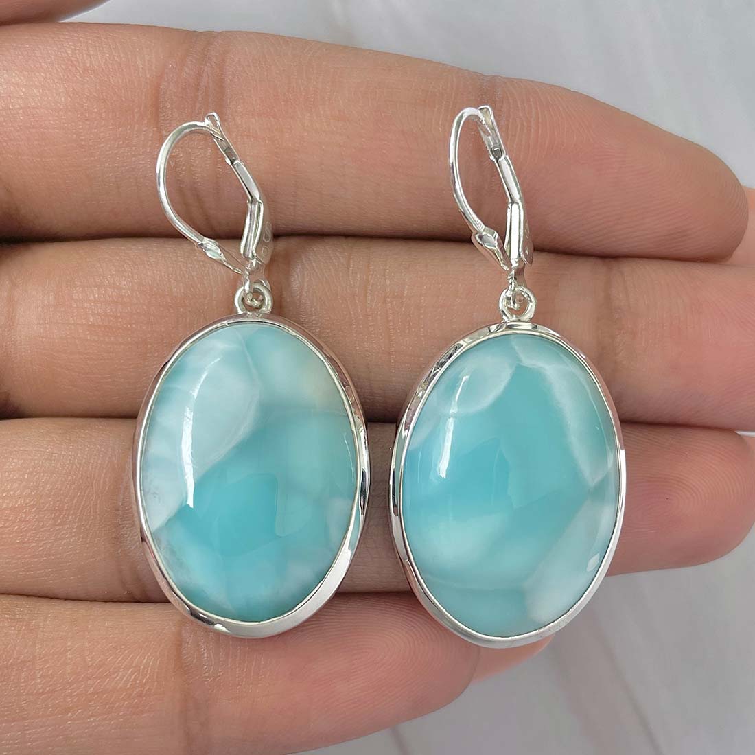 Larimar Earring-(LAR-E-215.)