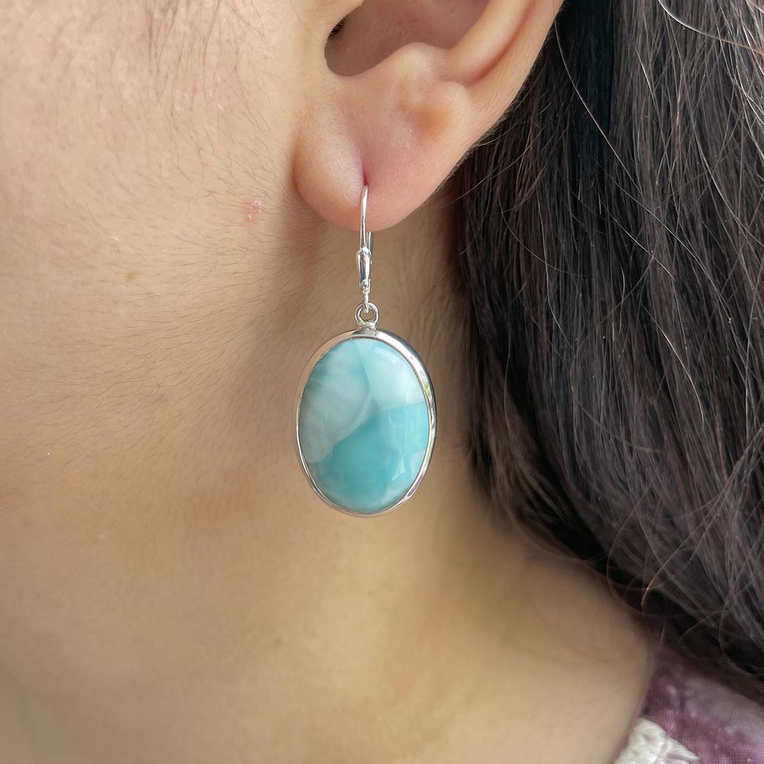 Larimar Earring-(LAR-E-215.)
