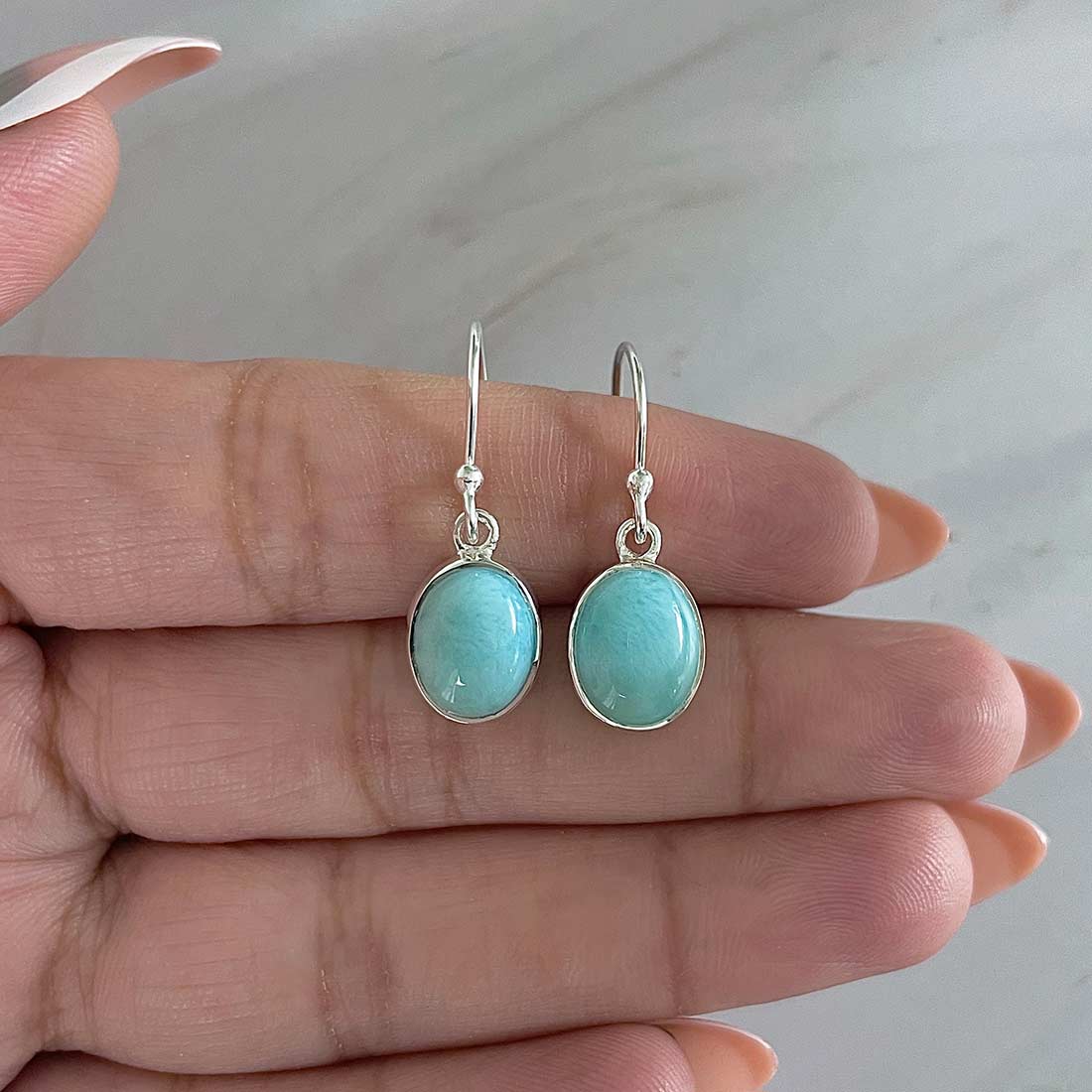 Larimar Earring-(LAR-E-2164.)