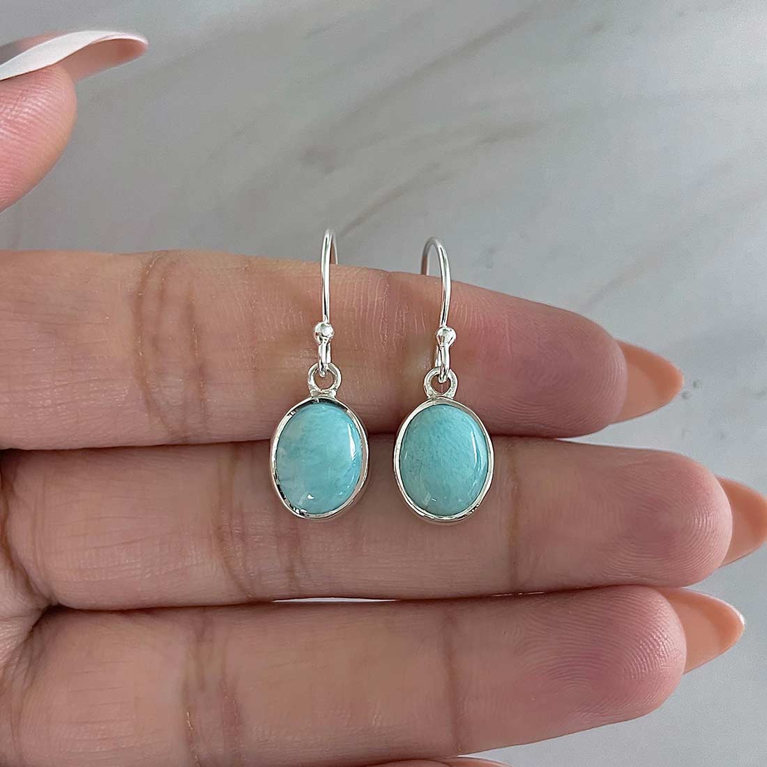Larimar Earring-(LAR-E-2166.)