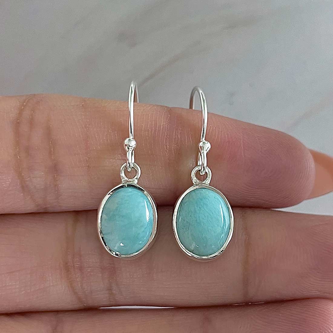 Larimar Earring-(LAR-E-2166.)