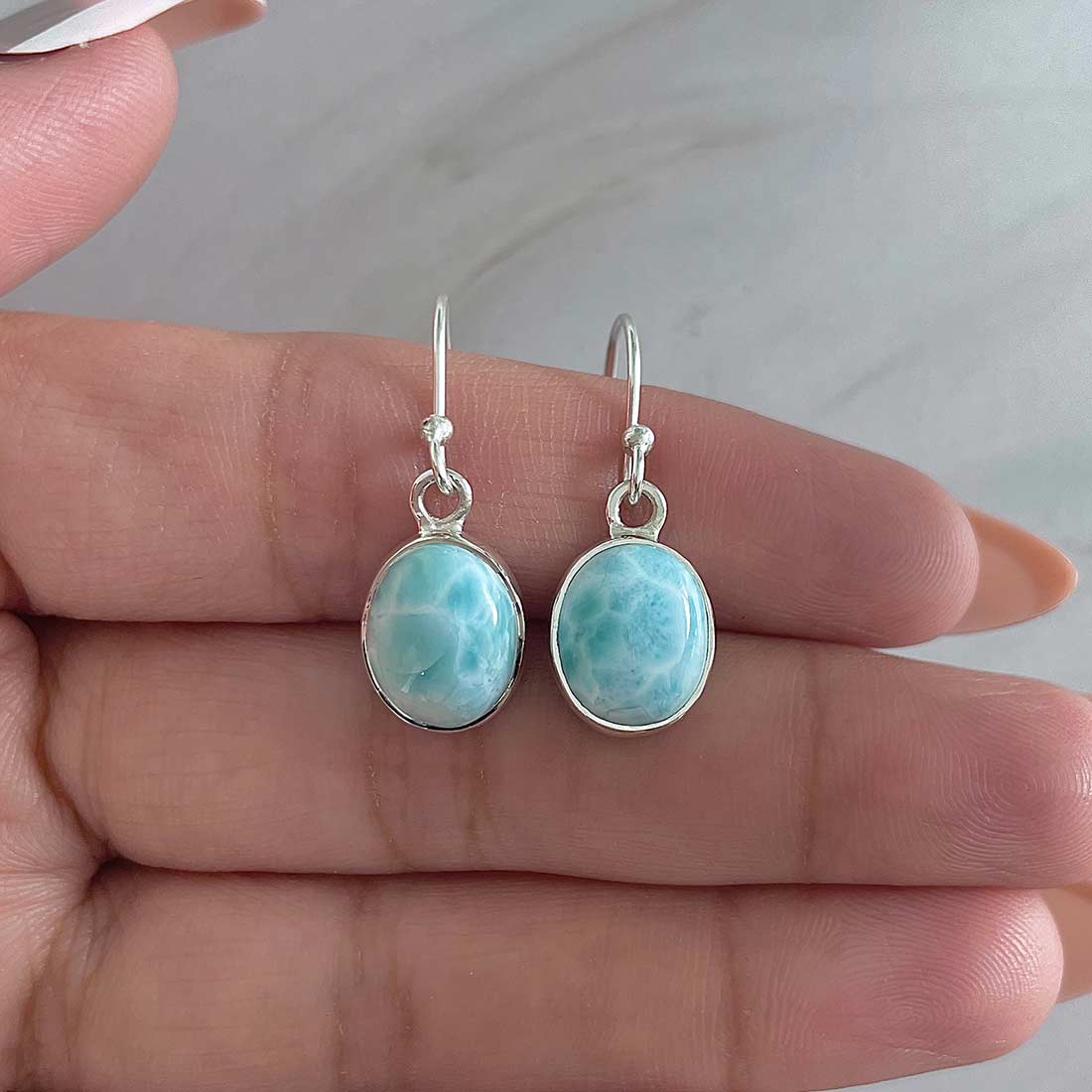 Larimar Earring-(LAR-E-2168.)