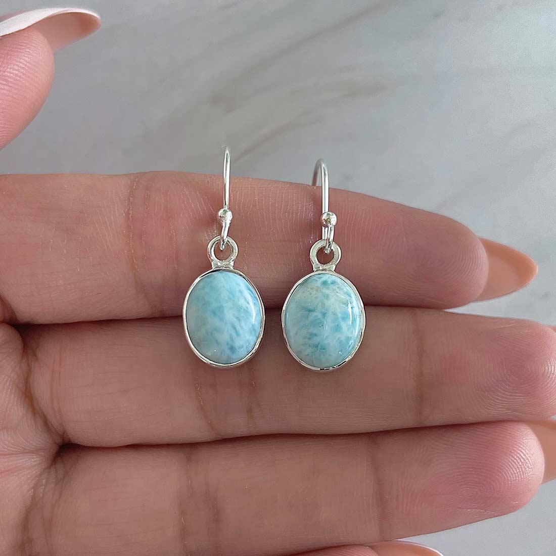 Larimar Earring-(LAR-E-2169.)