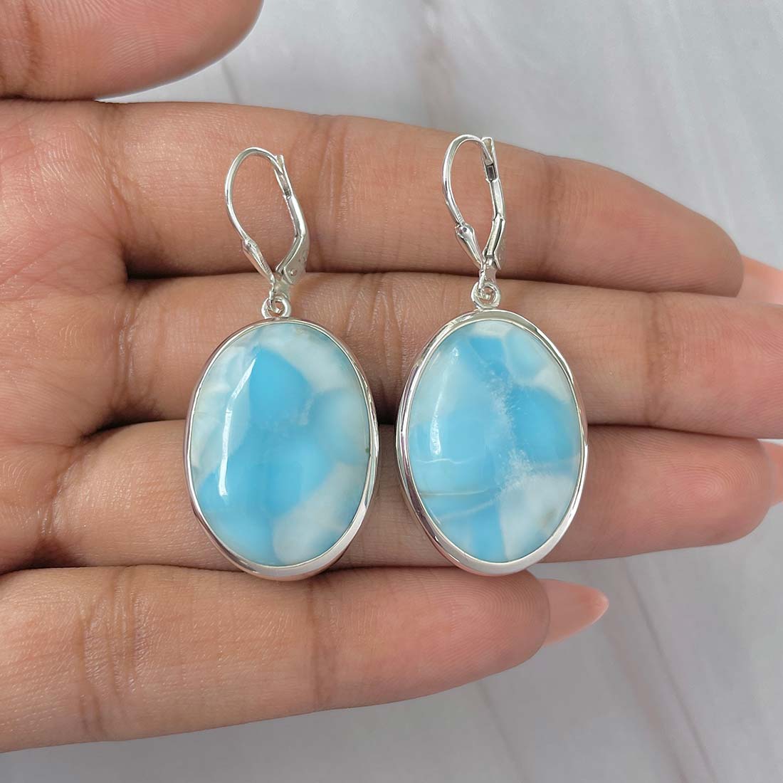 Larimar Earring-(LAR-E-217.)