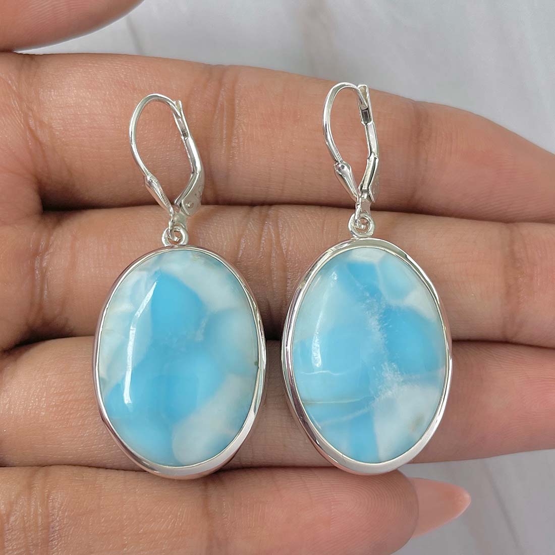 Larimar Earring-(LAR-E-217.)