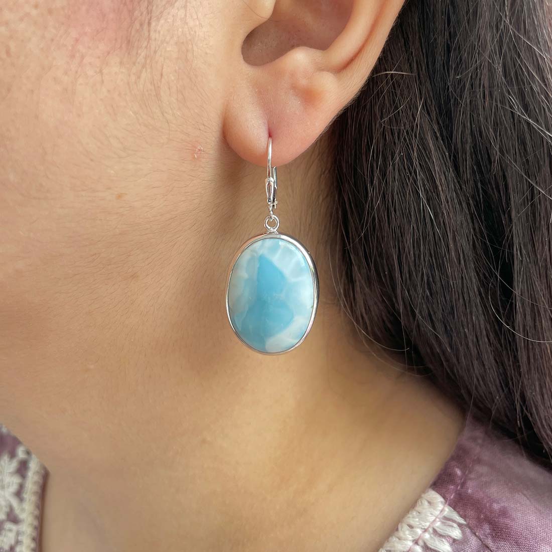 Larimar Earring-(LAR-E-217.)