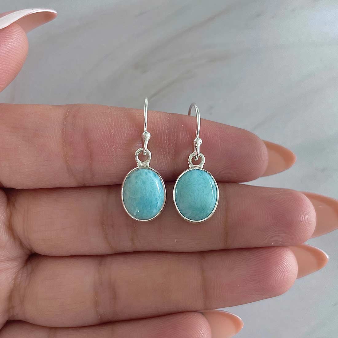 Larimar Earring-(LAR-E-2170.)