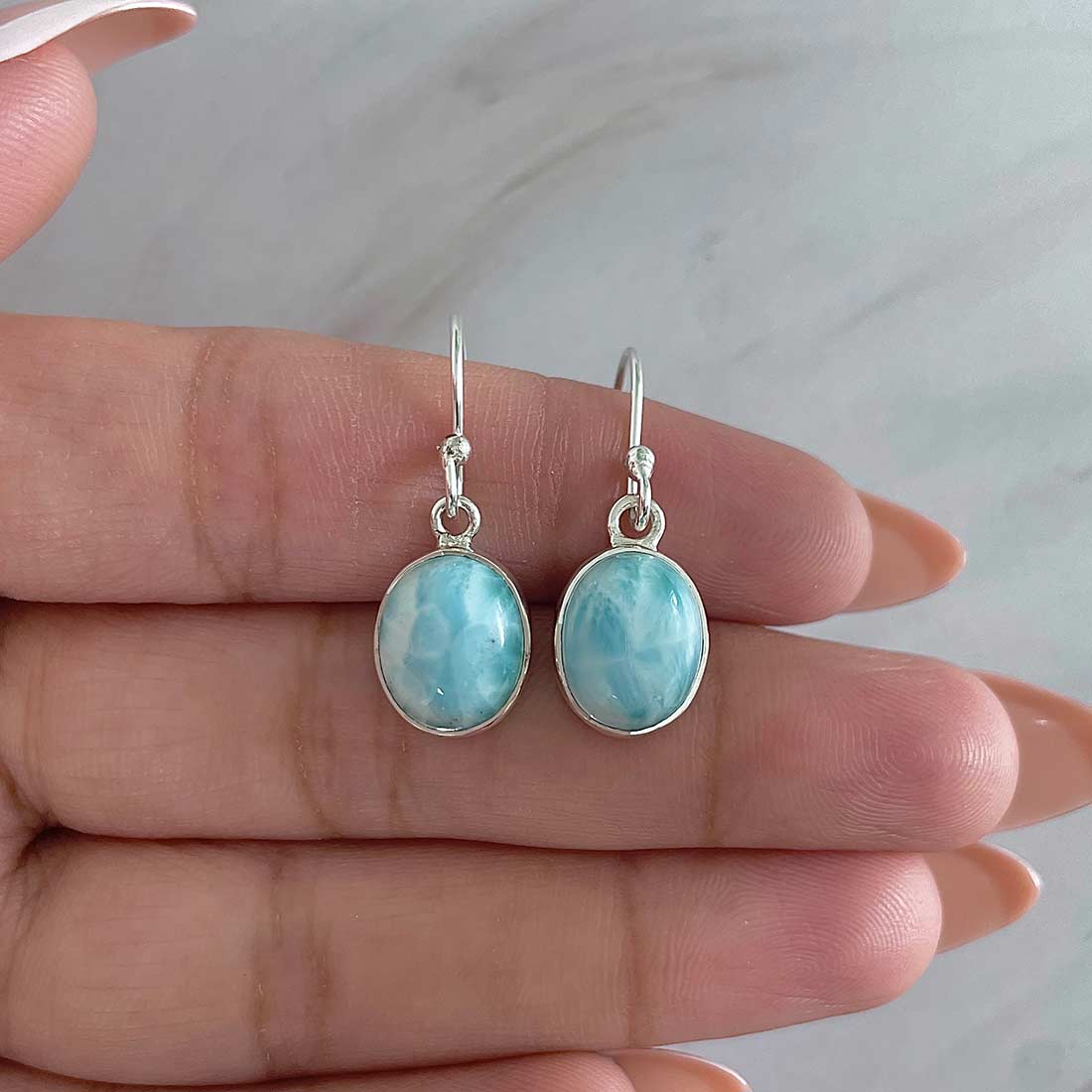 Larimar Earring-(LAR-E-2172.)