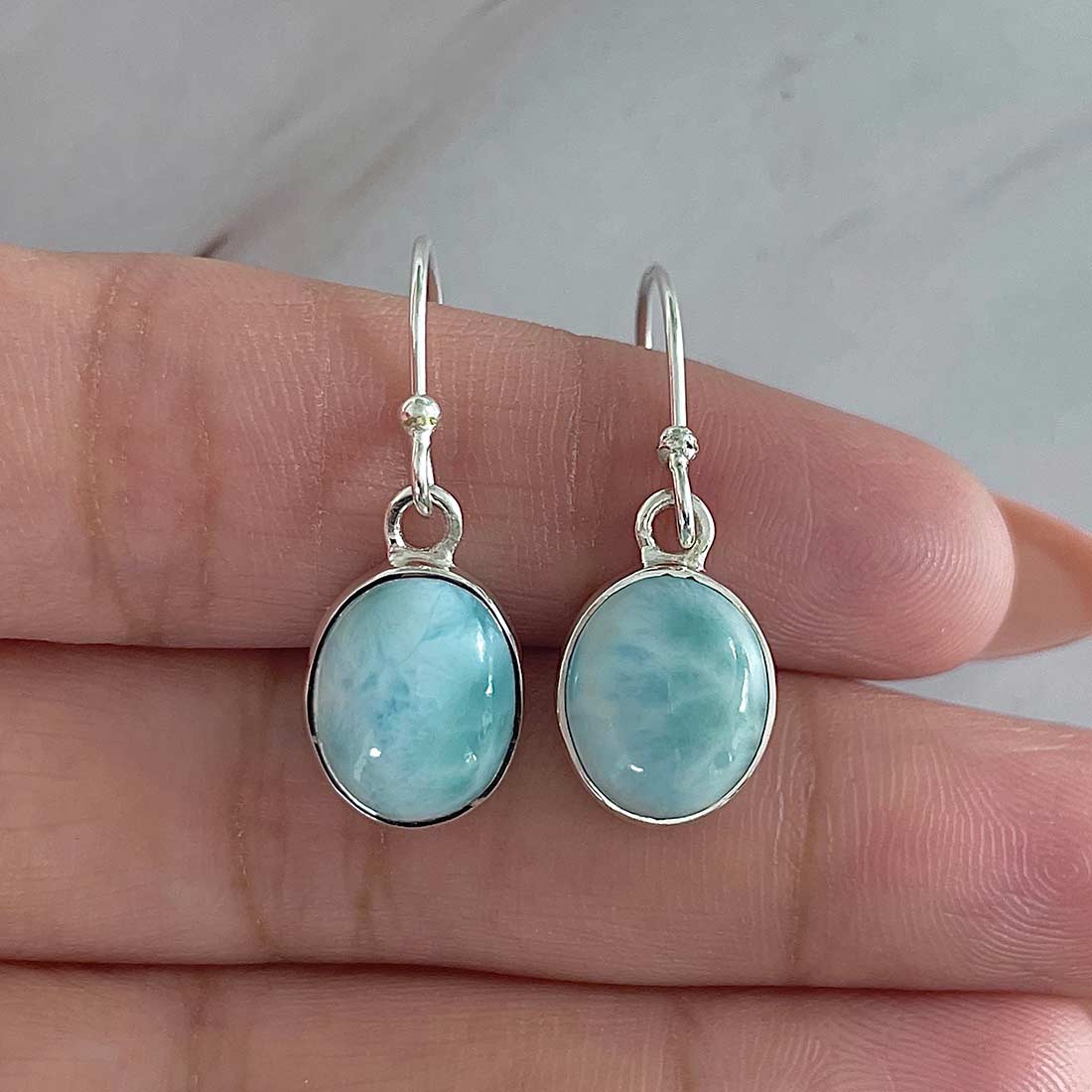 Larimar Earring-(LAR-E-2173.)