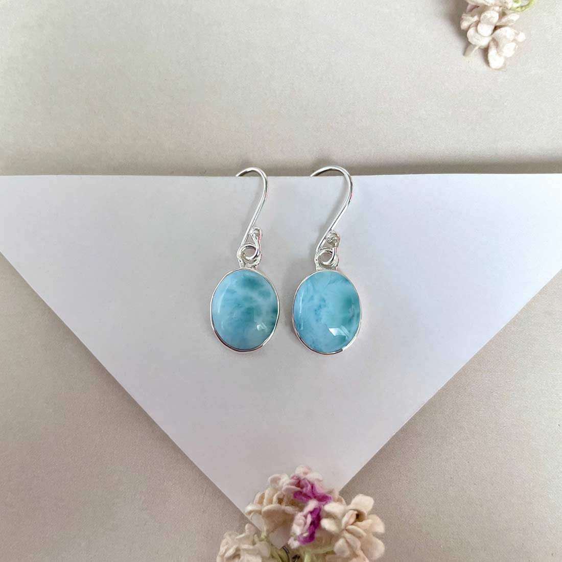 Larimar Earring-(LAR-E-2173.)