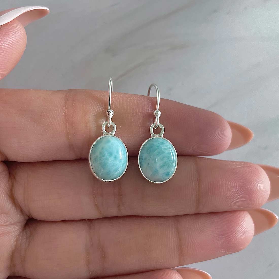 Larimar Earring-(LAR-E-2174.)