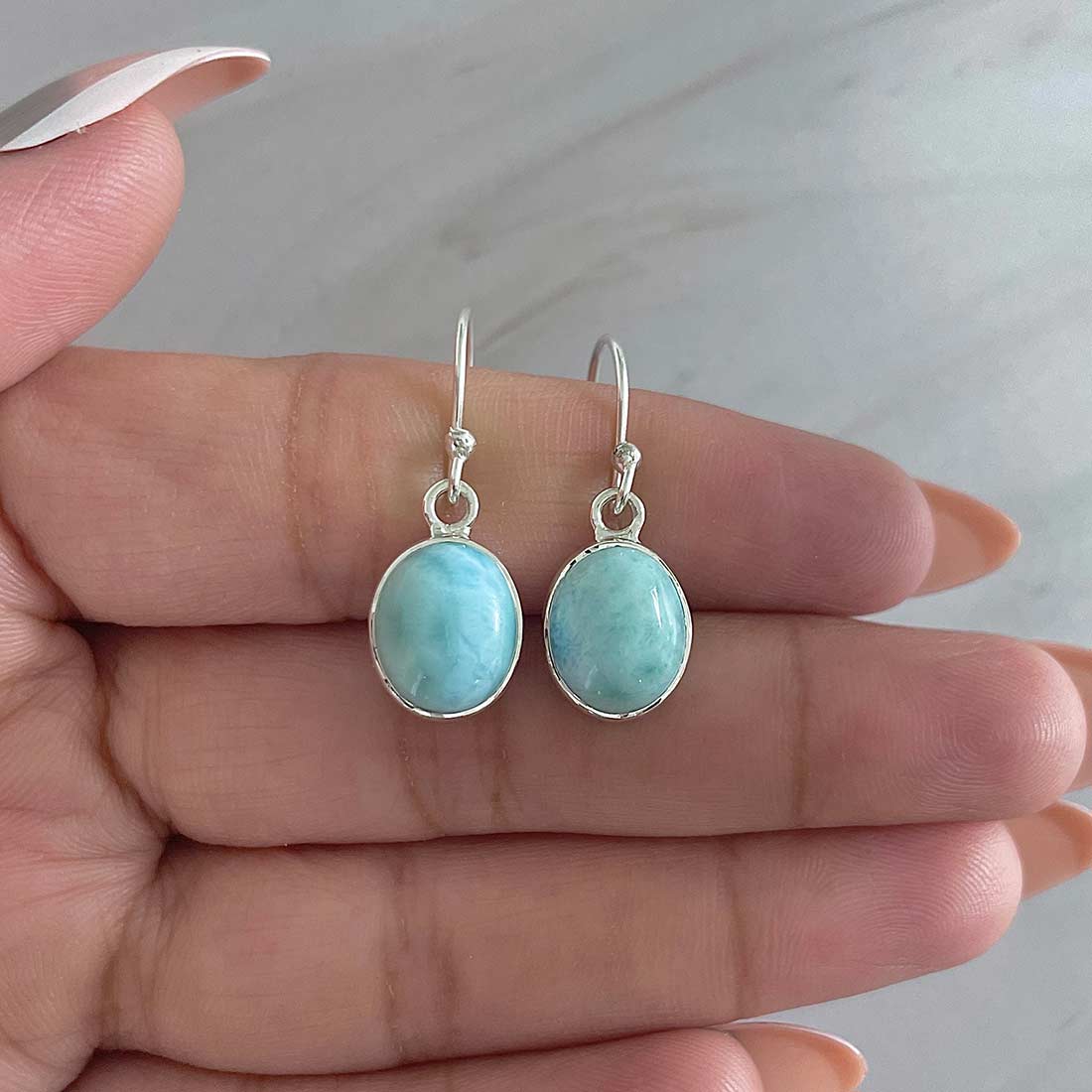 Larimar Earring-(LAR-E-2175.)