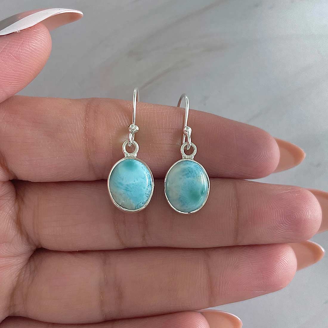 Larimar Earring-(LAR-E-2176.)