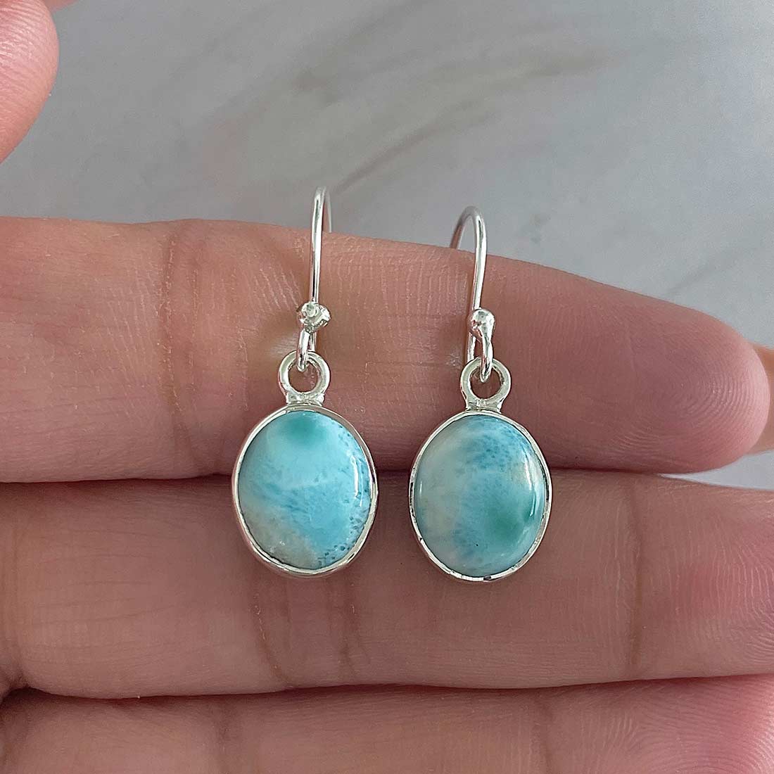 Larimar Earring-(LAR-E-2176.)