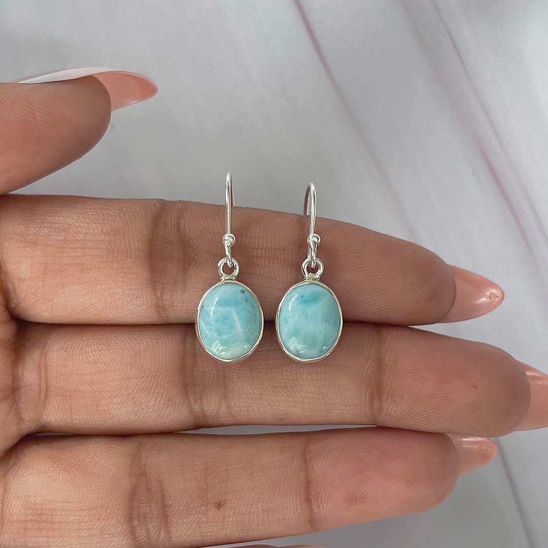Larimar Earring-(LAR-E-2177.)