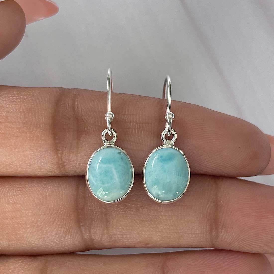 Larimar Earring-(LAR-E-2177.)