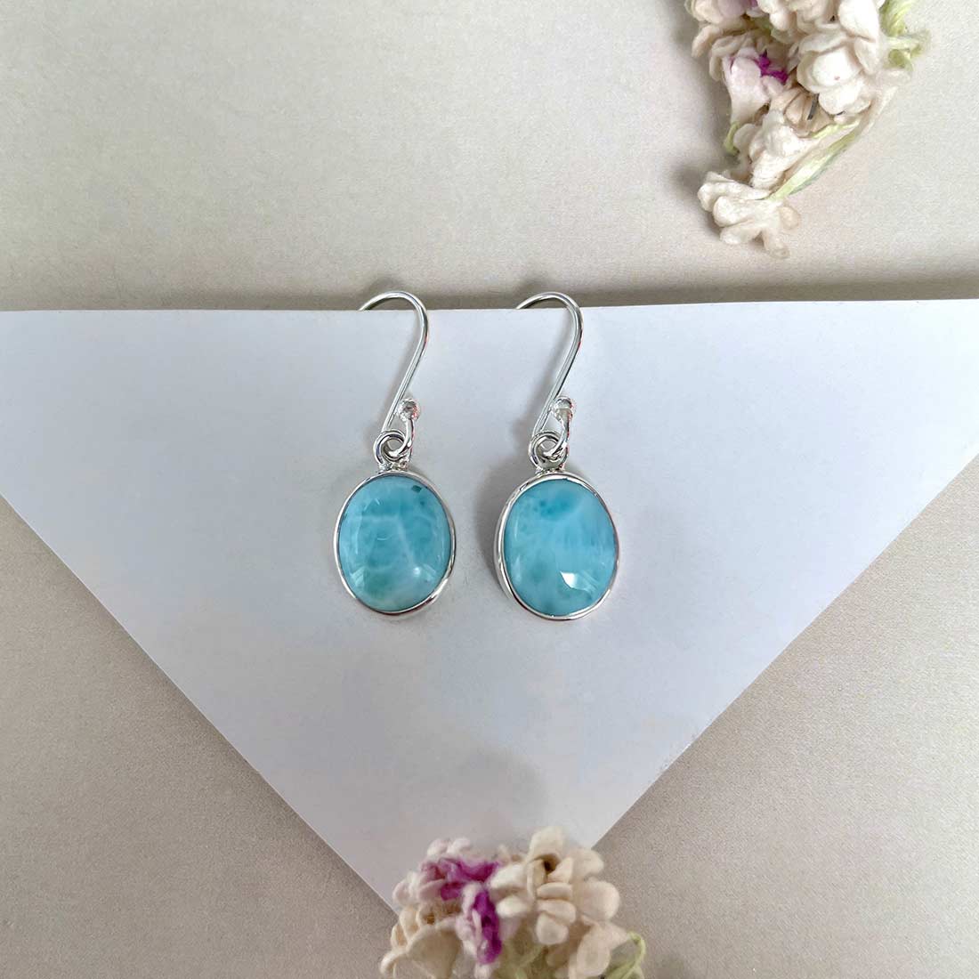 Larimar Earring-(LAR-E-2177.)
