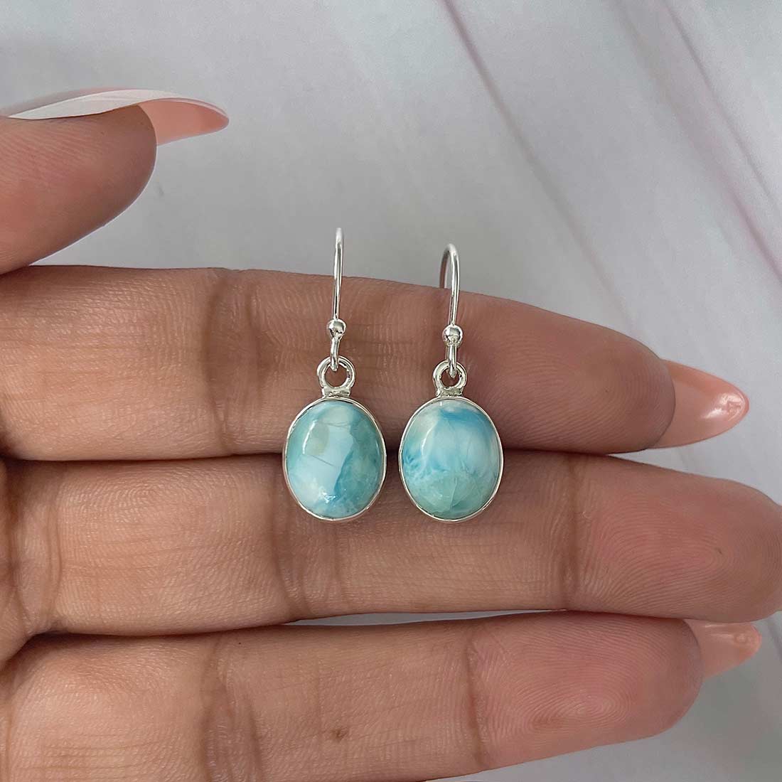 Larimar Earring-(LAR-E-2179.)