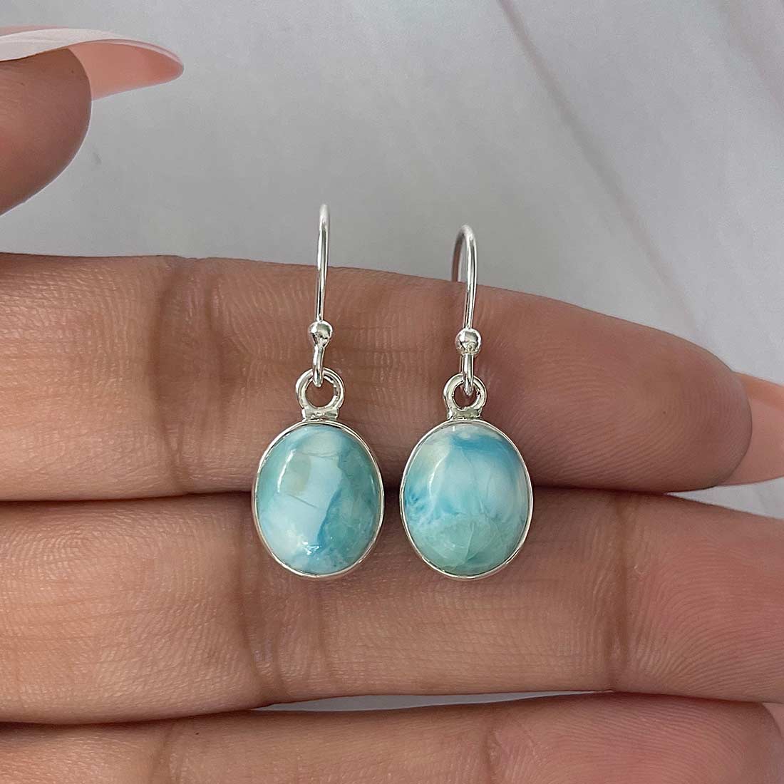 Larimar Earring-(LAR-E-2179.)