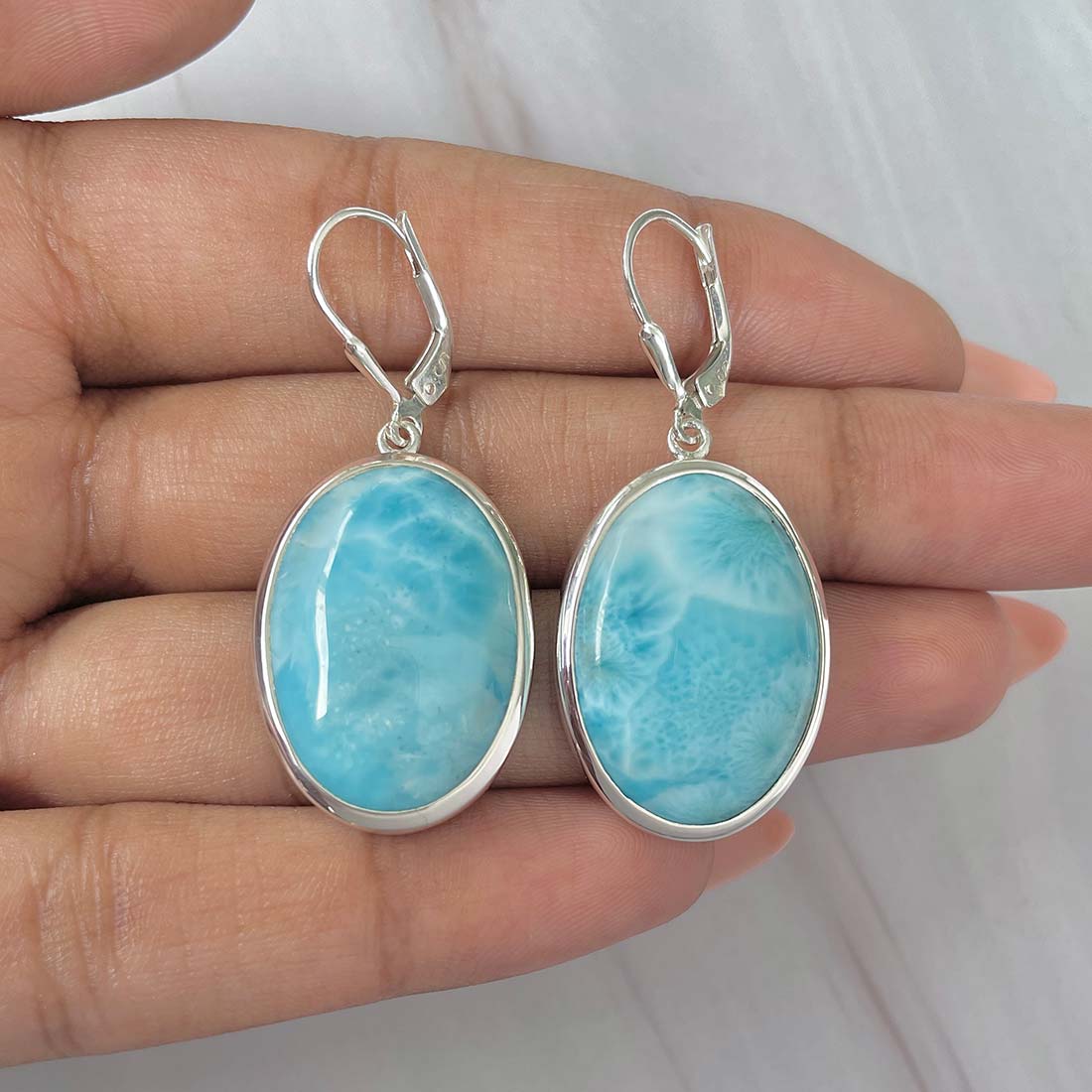 Larimar Earring-(LAR-E-218.)