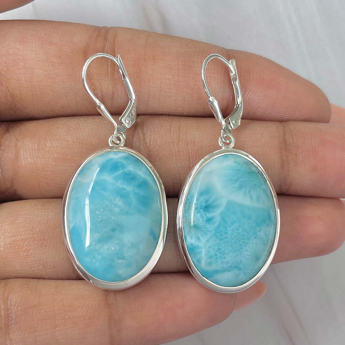 Larimar Earring-(LAR-E-218.)