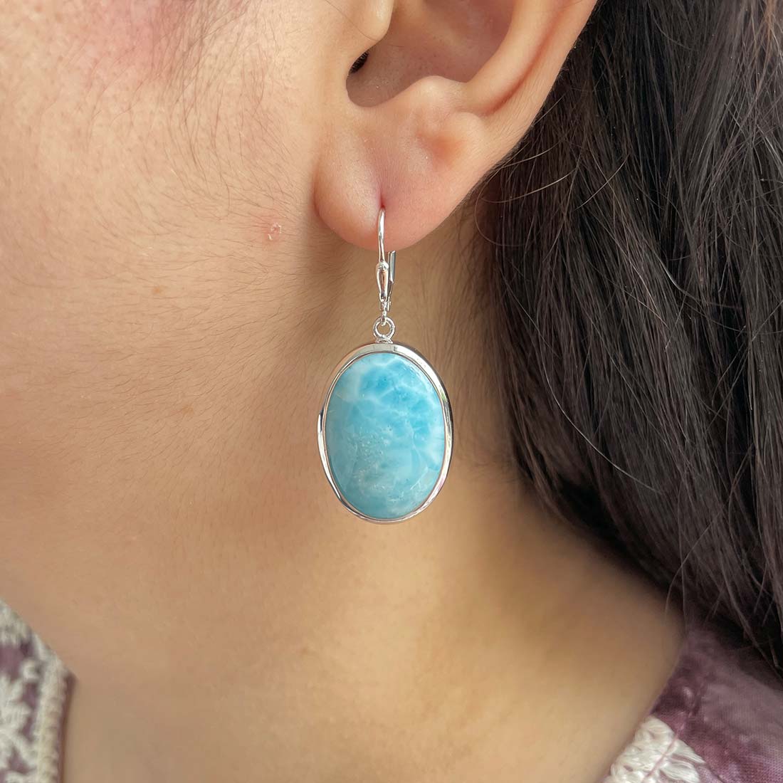 Larimar Earring-(LAR-E-218.)