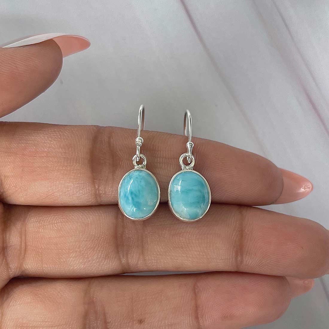 Larimar Earring-(LAR-E-2180.)