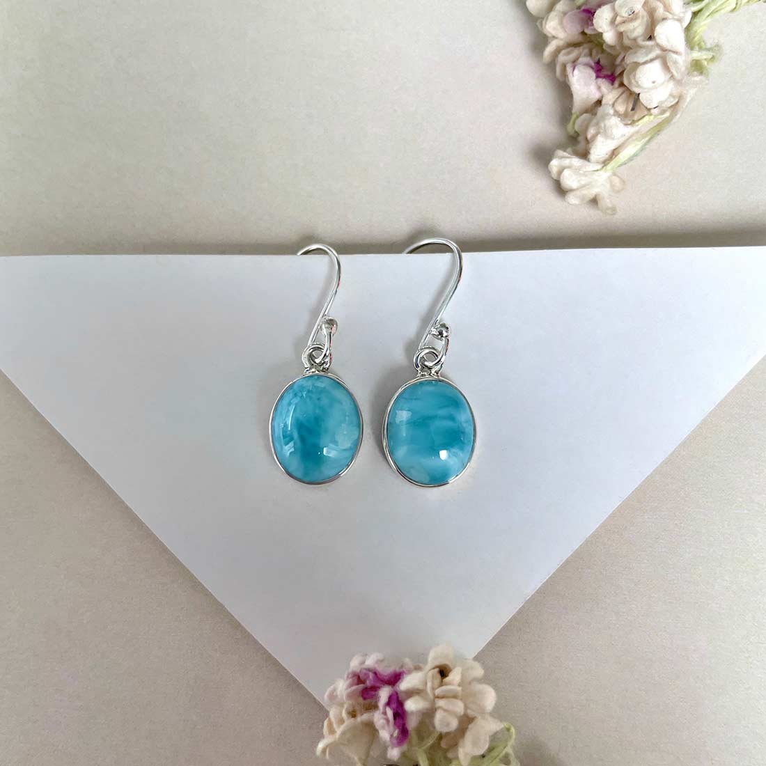Larimar Earring-(LAR-E-2180.)