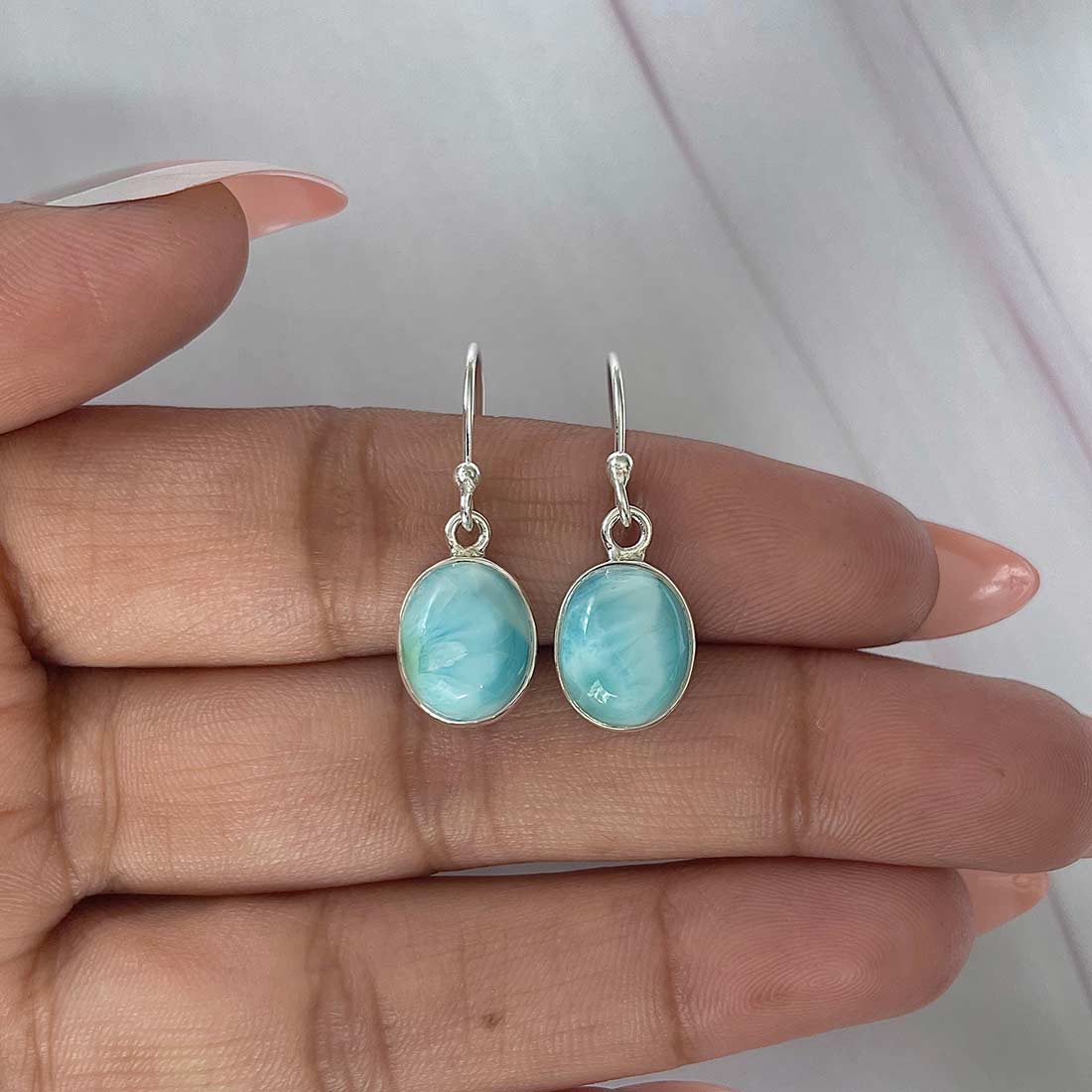 Larimar Earring-(LAR-E-2181.)