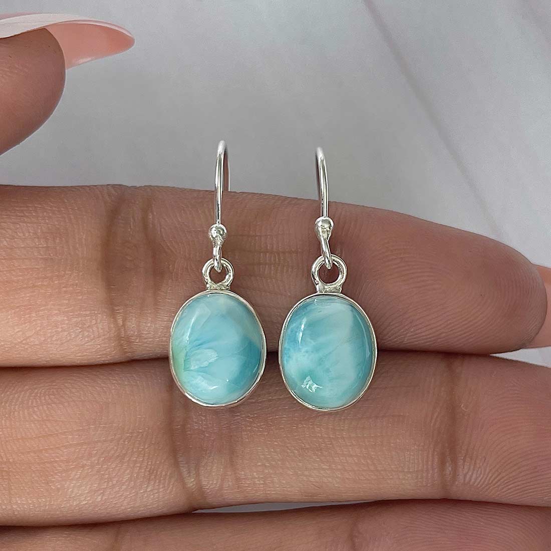 Larimar Earring-(LAR-E-2181.)