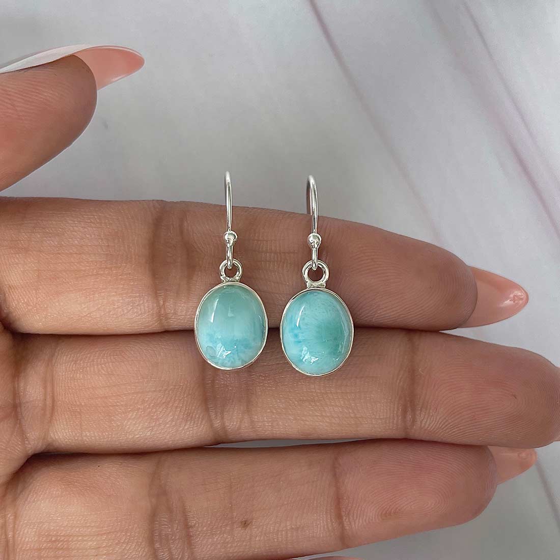 Larimar Earring-(LAR-E-2182.)